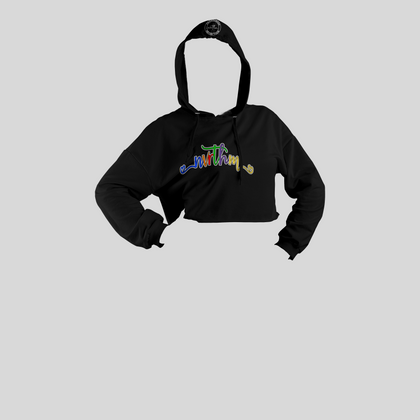 Women's Script Crop Top Hoodie